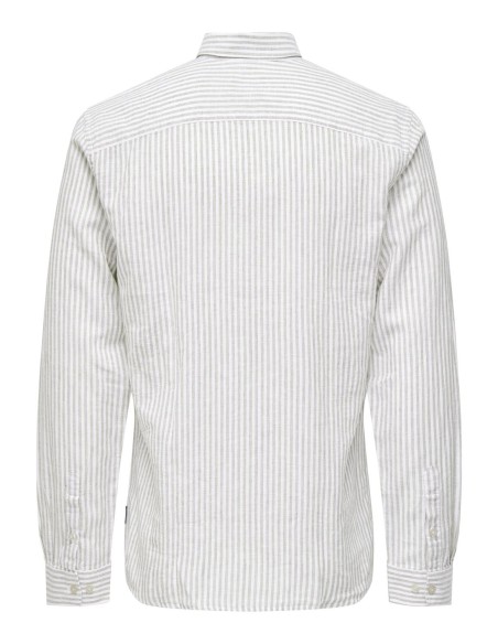 ONSCAIDEN LIFE LS STRIPE LINEN NOOS Chinchilla