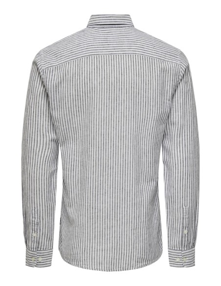 ONSCAIDEN LIFE LS STRIPE LINEN NOOS Dark Navy