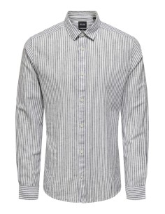 ONSCAIDEN LIFE LS STRIPE LINEN NOOS Dark Navy