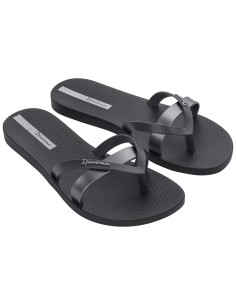 CHANCLA PLANA IPANEMA KIREI Black-Silver/Negro-Plata 2