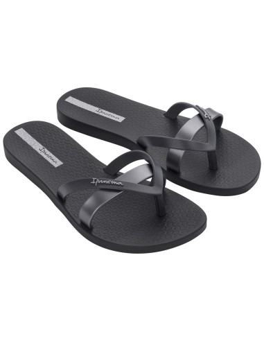 CHANCLA PLANA IPANEMA KIREI Black-Silver/Negro-Plata