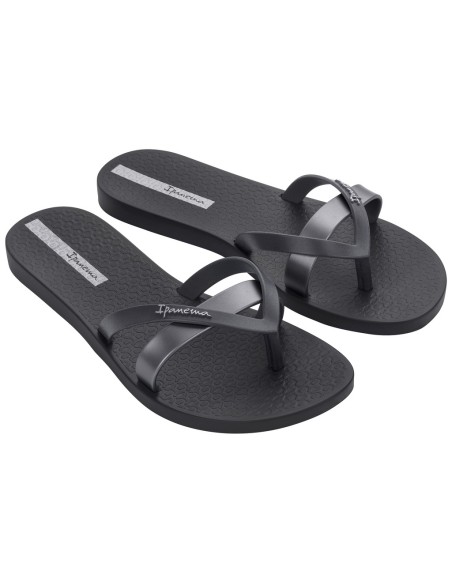 CHANCLA PLANA IPANEMA KIREI Black-Silver/Negro-Plata