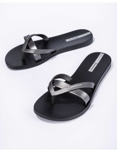 CHANCLA PLANA IPANEMA KIREI Black-Silver/Negro-Plata