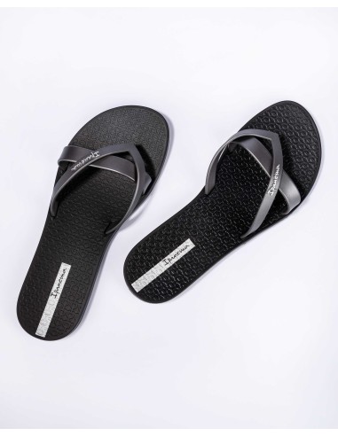 CHANCLA PLANA IPANEMA KIREI Black-Silver/Negro-Plata