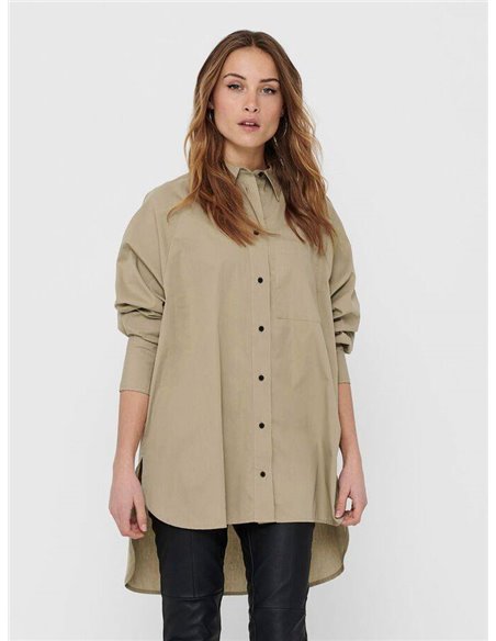 CAMISA LARGA onlSELMA de ONLY Silver Mink/Beige