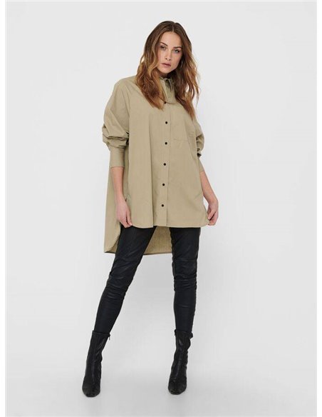 CAMISA LARGA onlSELMA de ONLY Silver Mink/Beige