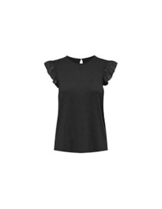 TOP MANGAS DETALLE ENCAJE onlAUGUSTA Black/Negro