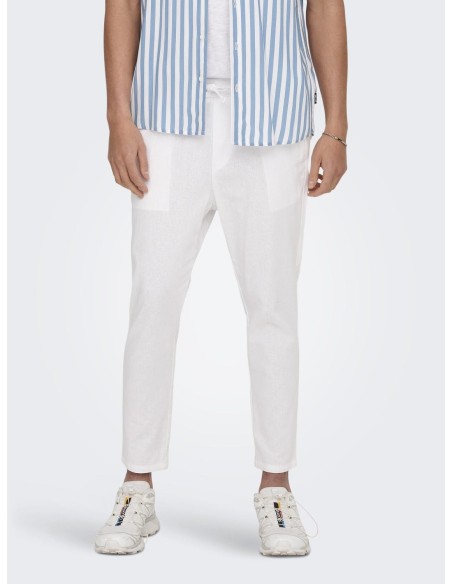 ONSLINUS CROP 0007 COT LIN PNT NOOS White/Blanco