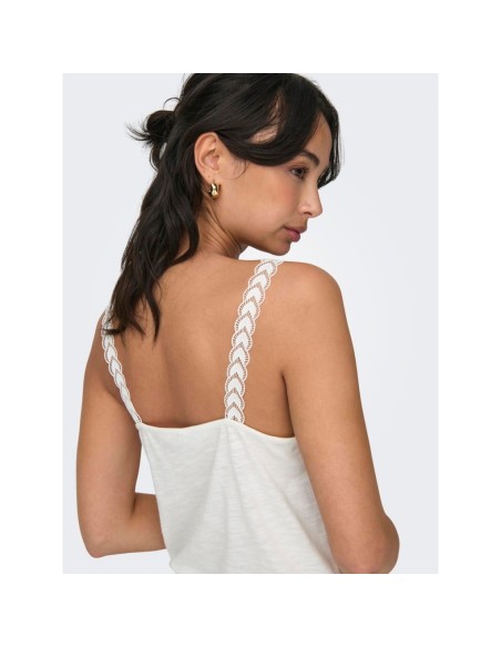 TOP LENCERO onlTILDE Cloud Dancer/Blanco