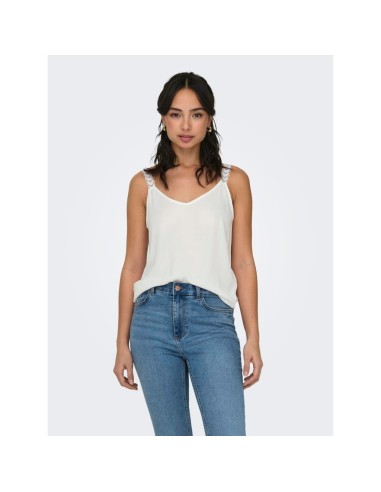 TOP LENCERO onlTILDE Cloud Dancer/Blanco