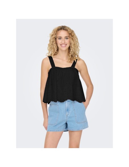 BLUSA CON DETALLES CALADOS onlMAGGI Black/Negro