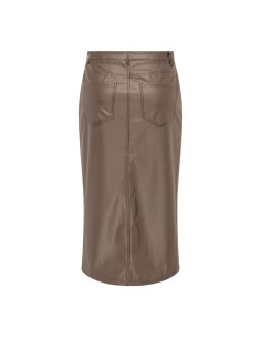 ONLKIRI HW LO SLIT FAUX LEA SKIRT CC PNT Walnut 2