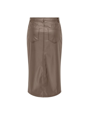 ONLKIRI HW LO SLIT FAUX LEA SKIRT CC PNT Walnut