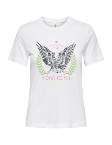 CAMISETA  ONLHENNY LIFE REG S/S TOP BOX JRS Bright White Eagle