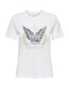 CAMISETA  ONLHENNY LIFE REG S/S TOP BOX JRS Bright White Eagle