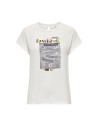 CAMISETA  ONLFLORA RES S/S ART FOIL TOP BOX JRS Cloud Dancer Street chic