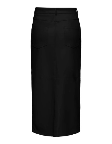 Falda ONLRIMA FAUX LEATHER LONG SKIRT OTW Black/Negro