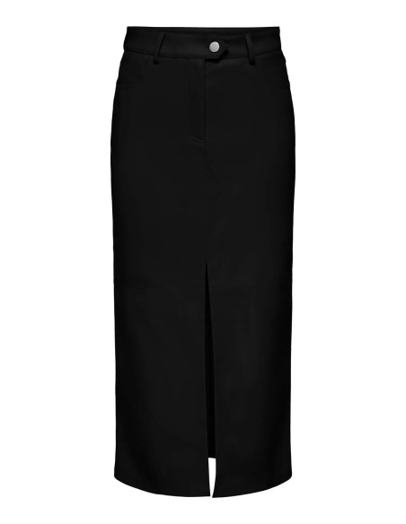 Falda ONLRIMA FAUX LEATHER LONG SKIRT OTW Black/Negro