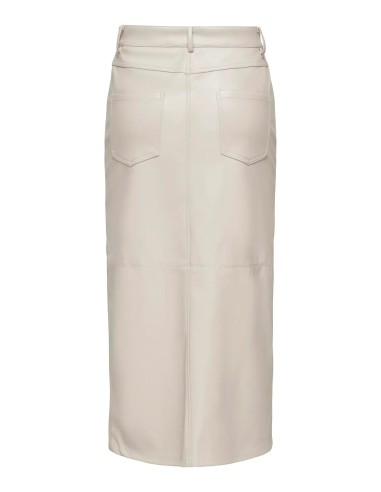 Falda ONLRIMA FAUX LEATHER LONG SKIRT OTW Pumice Stone