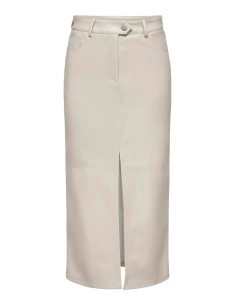 Falda ONLRIMA FAUX LEATHER LONG SKIRT OTW Pumice Stone