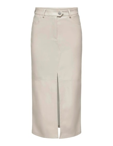 Falda ONLRIMA FAUX LEATHER LONG SKIRT OTW Pumice Stone