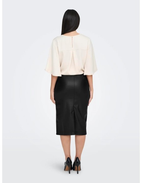FALDA JDYSOYA MIDI PU SKIRT JRS ATK BLACK/NEGRA