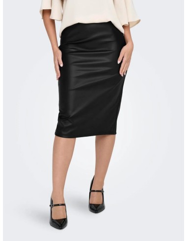FALDA JDYSOYA MIDI PU SKIRT JRS ATK BLACK/NEGRA
