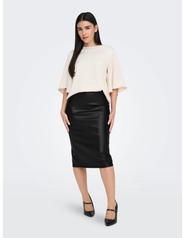 FALDA JDYSOYA MIDI PU SKIRT JRS ATK BLACK/NEGRA
