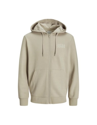 SUDADERA JJECORP LOGO SWEAT ZIP HOOD Moonbeam Small Print/Moonbeam