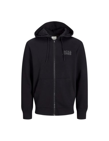 SUDADERA JJECORP LOGO SWEAT ZIP HOOD Black Small Print/Black