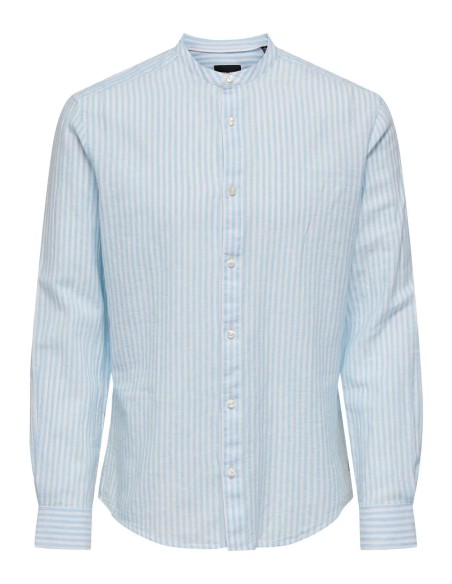 CAMISA DE CUELLO MAO ONSCAIDEN Cashmere Blue/Celeste