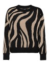 JERSEY DE PUNTO ONLHAZEL LS O-NECK JQ KNT Black Humus/Negro Camel