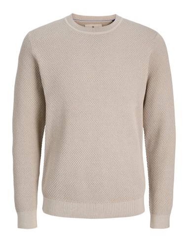 JERSEY JPRBLUNOAH KNIT CREW NECK BF LN Feather Gray Twist/full structure