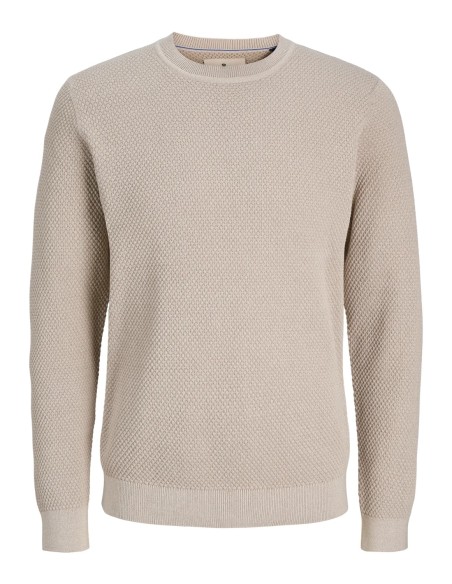 JERSEY JPRBLUNOAH KNIT CREW NECK BF LN Feather Gray Twist/full structure