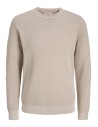 JERSEY JPRBLUNOAH KNIT CREW NECK BF LN Feather Gray Twist/full structure