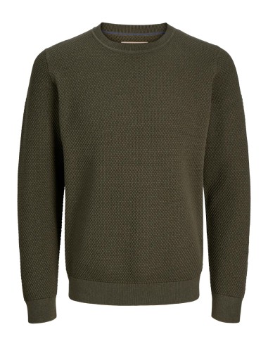 JERSEY JPRBLUNOAH KNIT CREW NECK BF LN Olive Night Twist/full structure