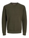 JERSEY JPRBLUNOAH KNIT CREW NECK BF LN Olive Night Twist/full structure