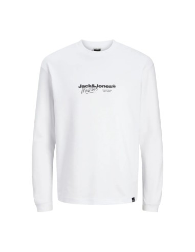 CAMISETA MANGA LARGA JCOCHARLIE BRANDING TEE LS CREW NECK Bright White