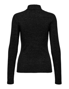 JERSEY ONLBIANCA L/S ROLL NECK TOP JRS Black Silver glitter 2