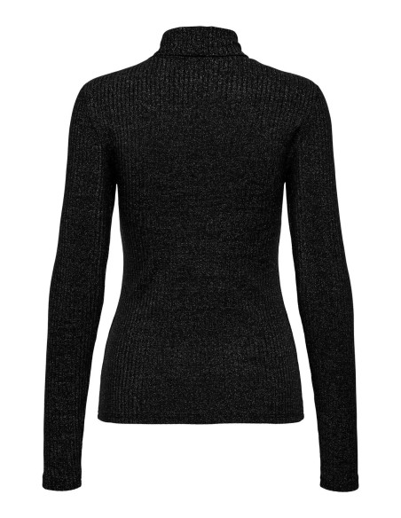 JERSEY ONLBIANCA L/S ROLL NECK TOP JRS Black Silver glitter
