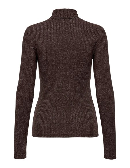 JERSEY ONLBIANCA L/S ROLL NECK TOP JRS Black Coffee Silver glitter