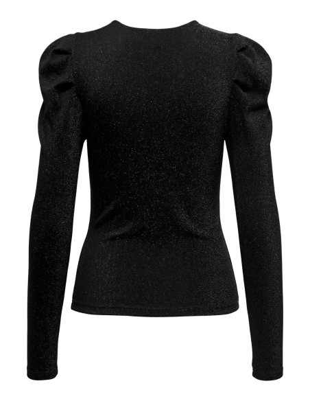 TOP MANDGAS LARGAS ONLRICH L/S GLITTER PUFF TOP JRS Black Black glitter