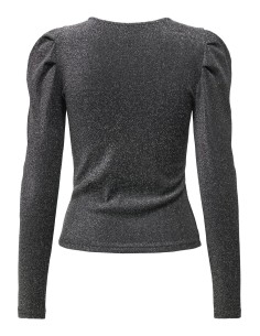 TOP MANDGAS LARGAS ONLRICH L/S GLITTER PUFF TOP JRS Black Silver glitter 2