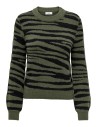 JERSEY JDYLORRAINE ANIMAL L/S PULLOVER KNT NOOS Kalamata BLACK ZEBRA STRIPES