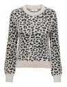 JERSEY JDYLORRAINE ANIMAL L/S PULLOVER KNT NOOS Cement BLACK LEOPARD SPOTS