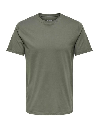 CAMISETA BÁSICA ONSMAX LIFE SS STITCH TEE NOOS Castor Gray