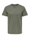 CAMISETA BÁSICA ONSMAX LIFE SS STITCH TEE NOOS Castor Gray