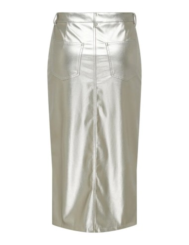 FALDA ONLLOLA-ELYNA HW METAL LONG SKIRT PNT  Silver