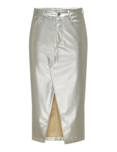 FALDA ONLLOLA-ELYNA HW METAL LONG SKIRT PNT  Silver