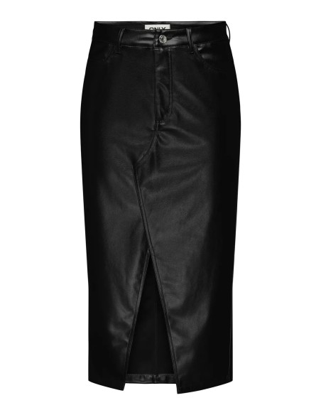 FALDA ONLLOLA-ELYNA HW METAL LONG SKIRT PNT Black